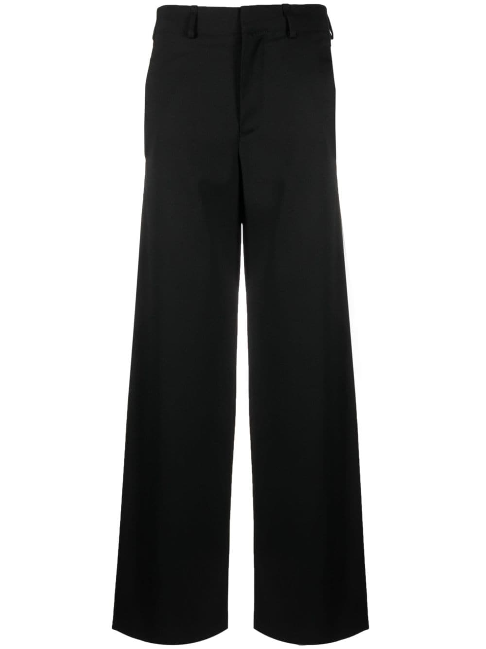 MM6 Maison Margiela single-stitch logo wide-leg trousers - Black von MM6 Maison Margiela