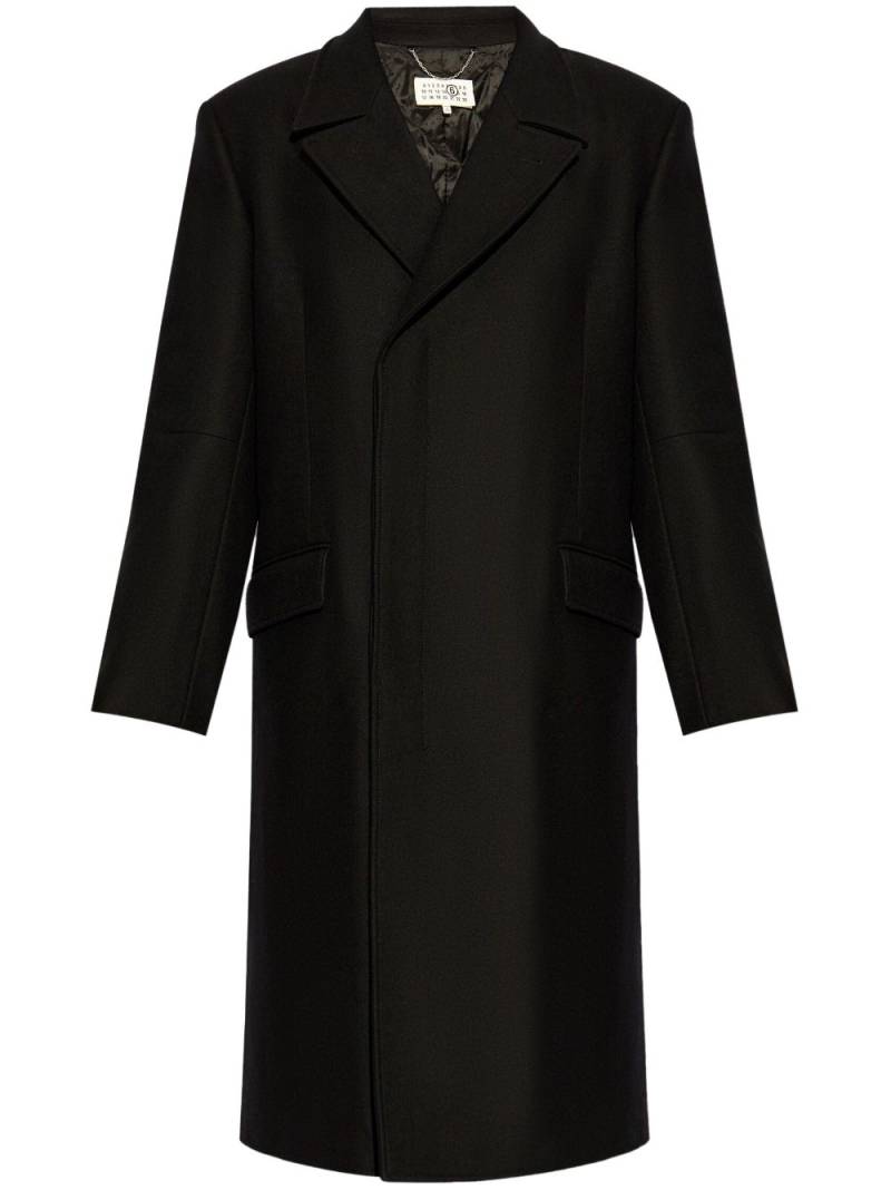 MM6 Maison Margiela single-stitch wool coat - Black von MM6 Maison Margiela