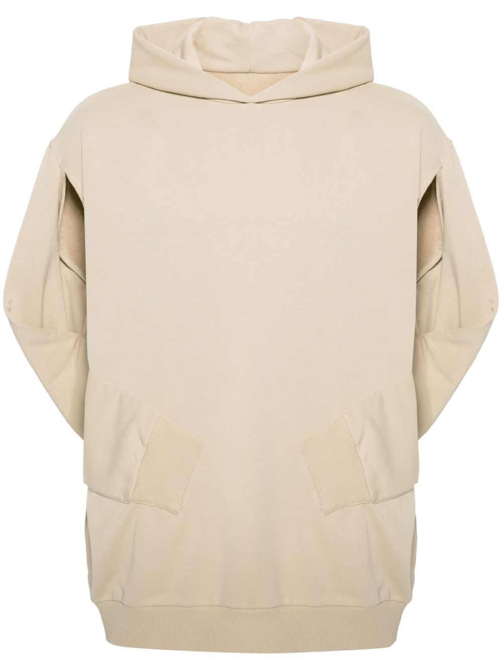 MM6 Maison Margiela sleeveless cotton-blend hoodie - Neutrals von MM6 Maison Margiela