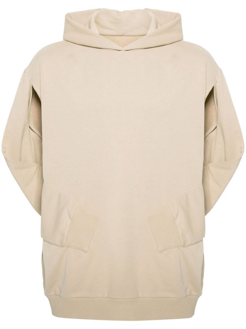 MM6 Maison Margiela sleeveless cotton-blend hoodie - Neutrals von MM6 Maison Margiela