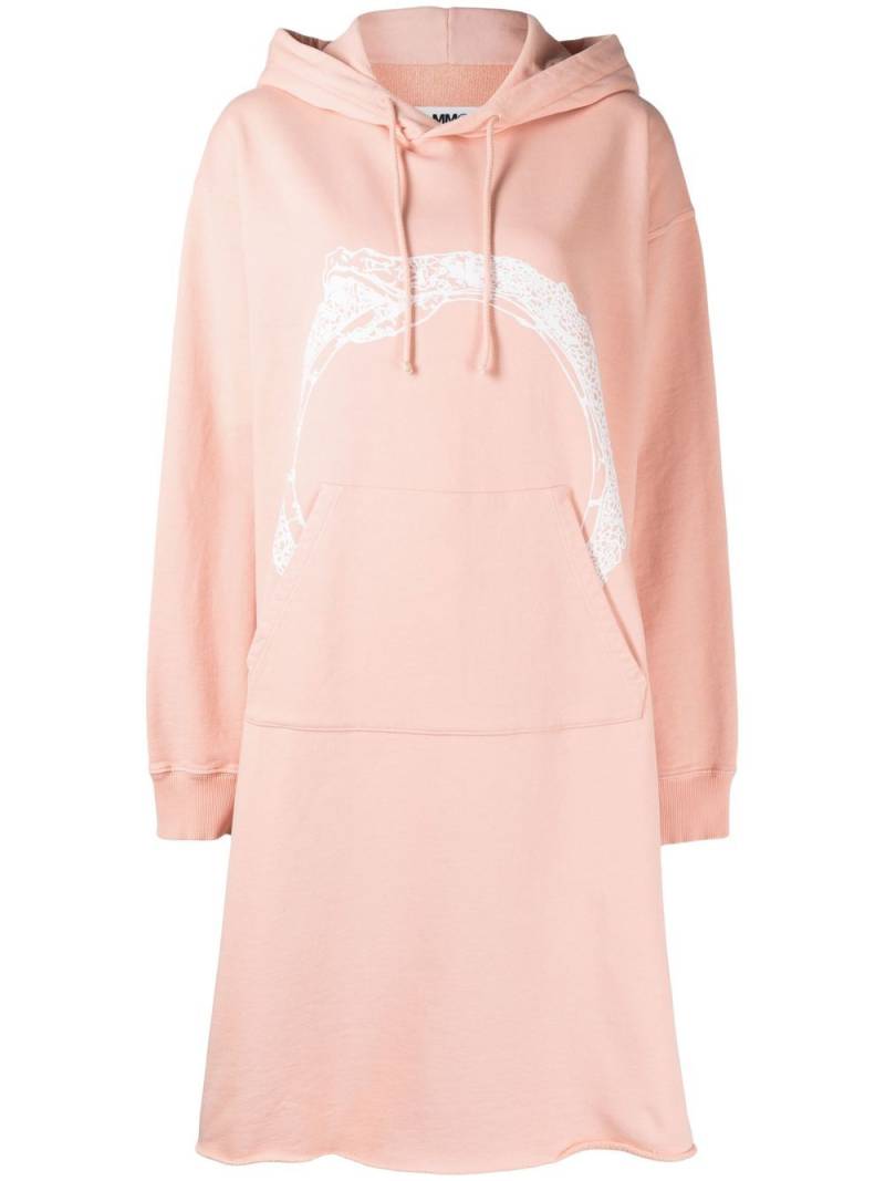 MM6 Maison Margiela snake-print hooded dress - Pink von MM6 Maison Margiela