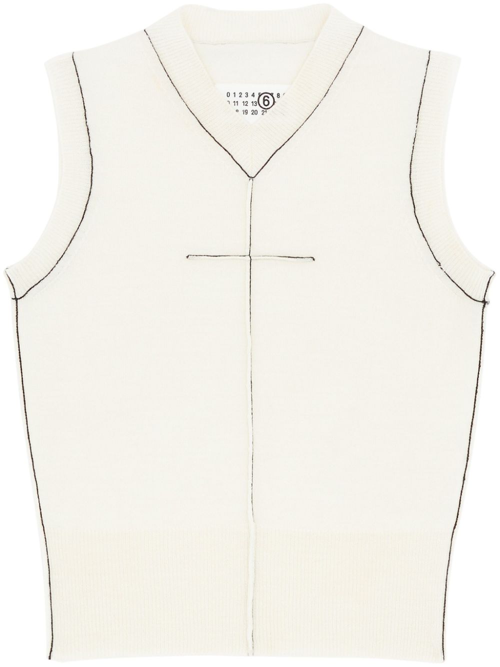 MM6 Maison Margiela stitch-detail wool-knit vest top - White von MM6 Maison Margiela