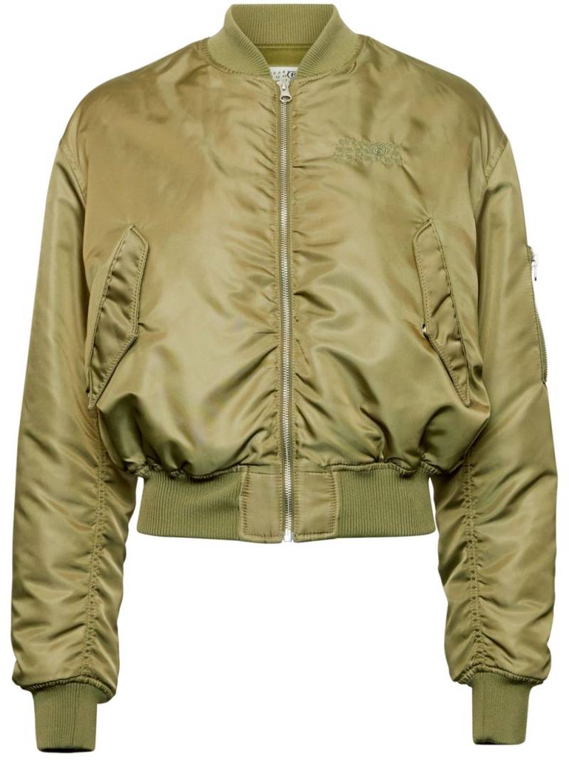 MM6 Maison Margiela stitch-logo bomber jacket - Green von MM6 Maison Margiela