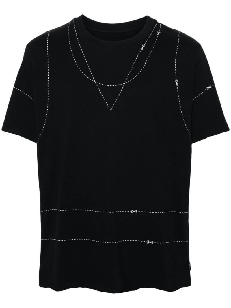 MM6 Maison Margiela stitch-print cotton T-shirt - Black von MM6 Maison Margiela