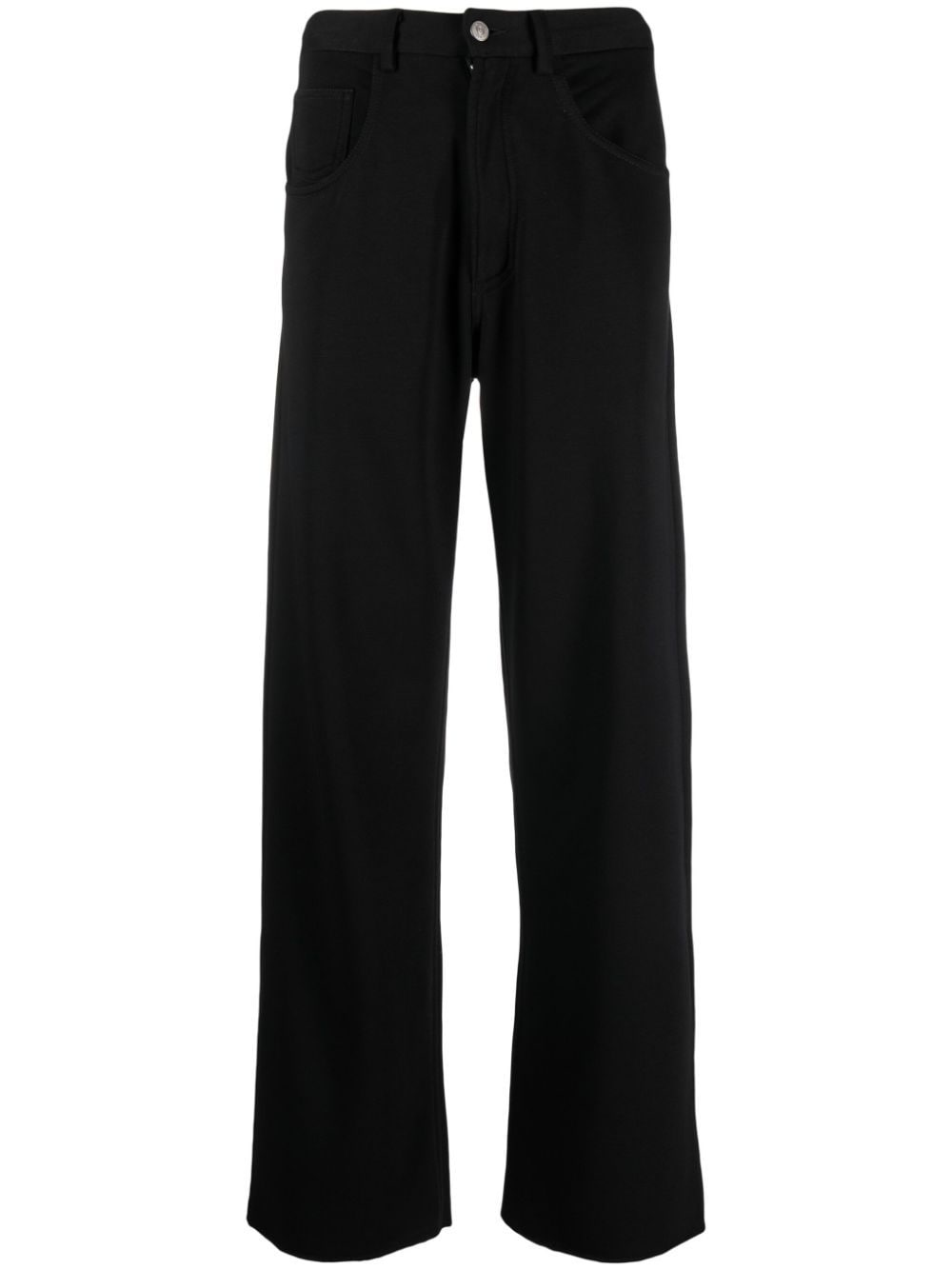 MM6 Maison Margiela straight-leg cotton-jersey trousers - Black von MM6 Maison Margiela