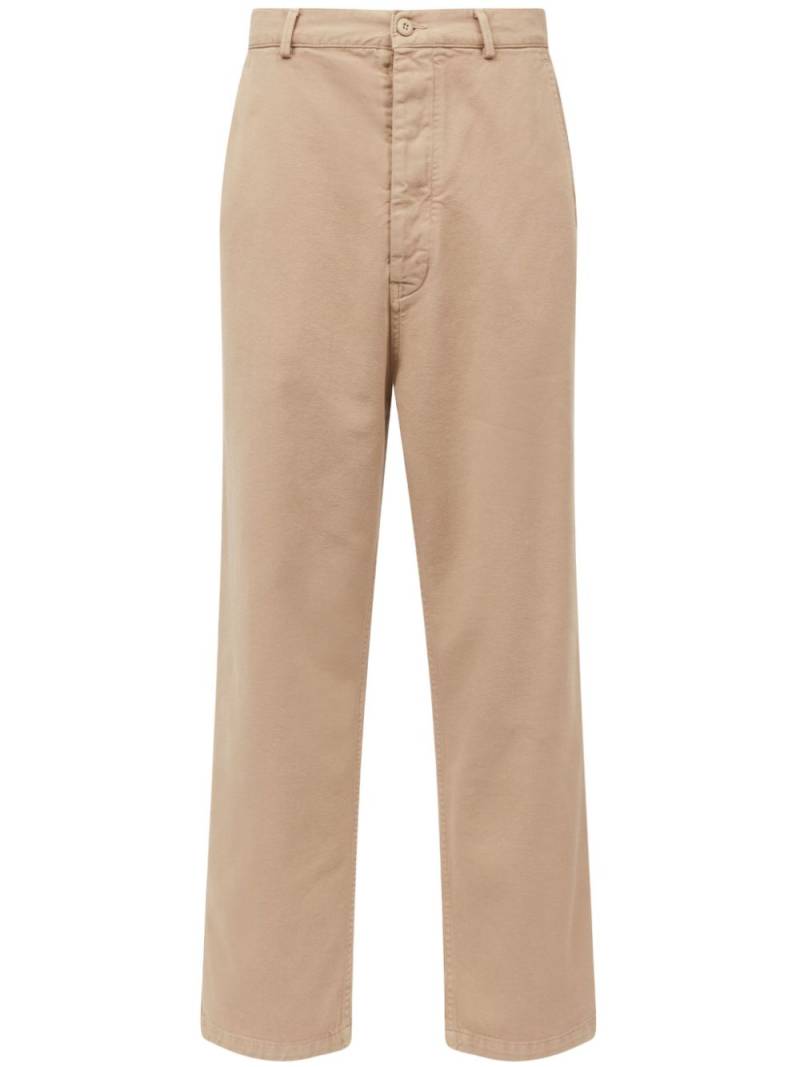 MM6 Maison Margiela straight-leg cotton trousers - Neutrals von MM6 Maison Margiela