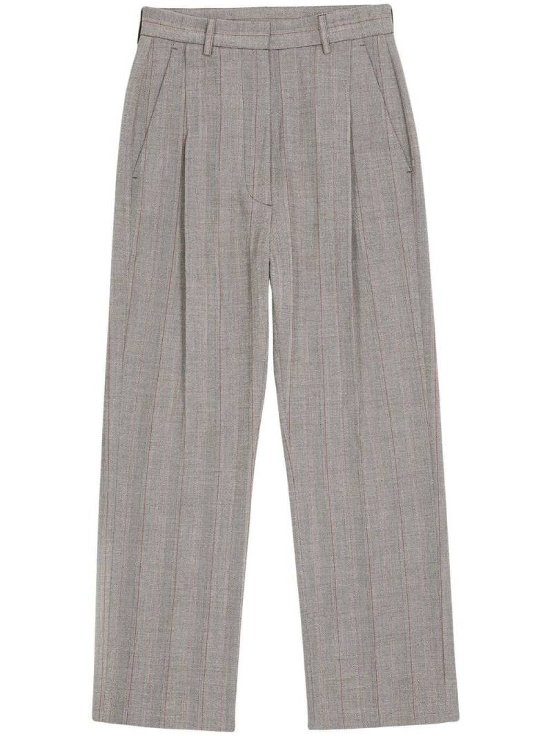 MM6 Maison Margiela pleated cropped trousers - Grey von MM6 Maison Margiela