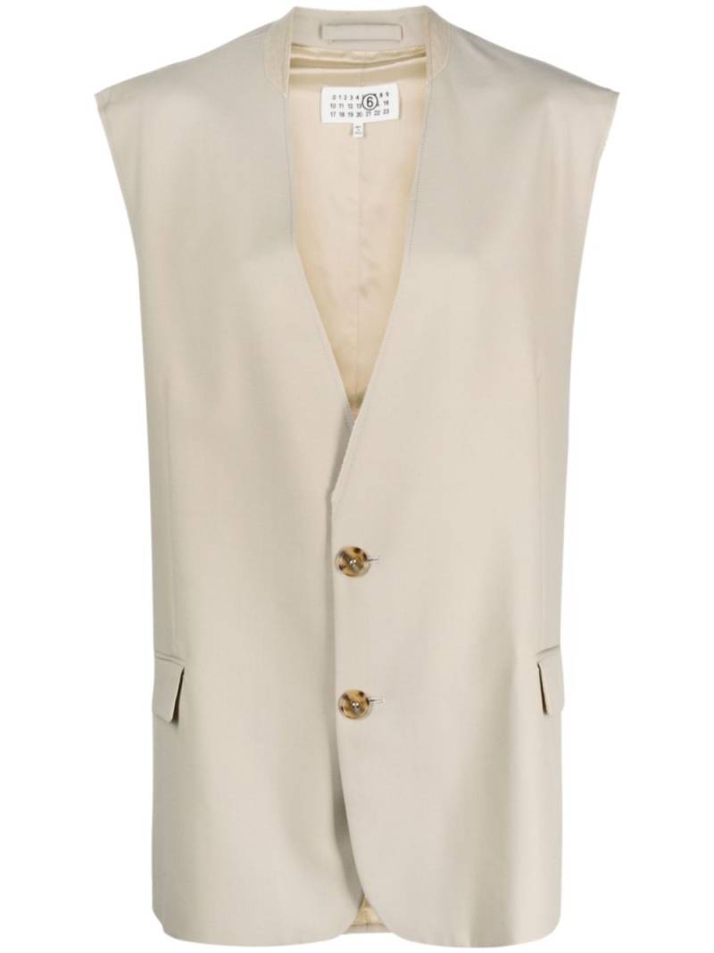 MM6 Maison Margiela single-breasted tailored vest - Neutrals von MM6 Maison Margiela