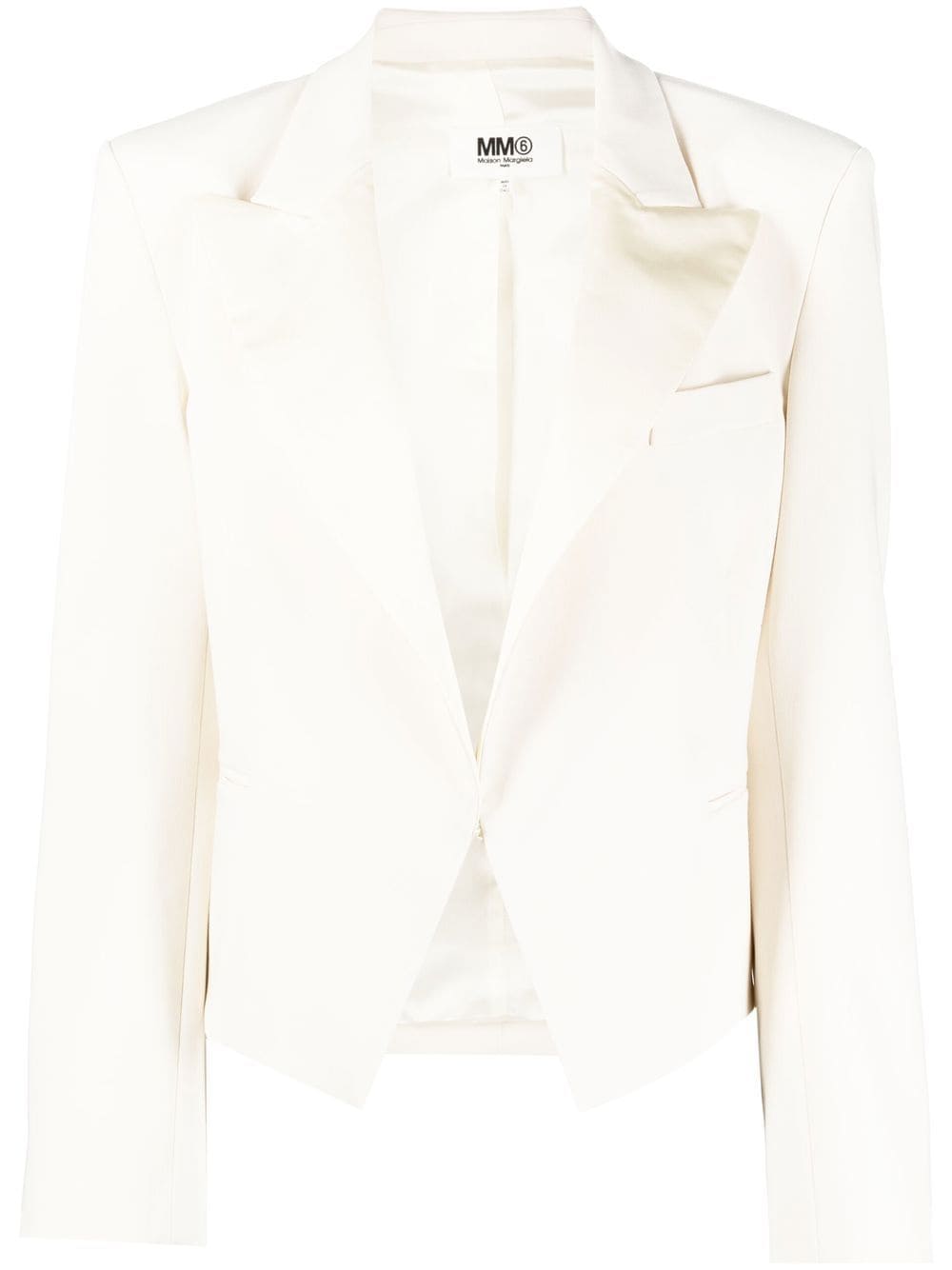 MM6 Maison Margiela tailored padded-shoulder blazer - Neutrals von MM6 Maison Margiela