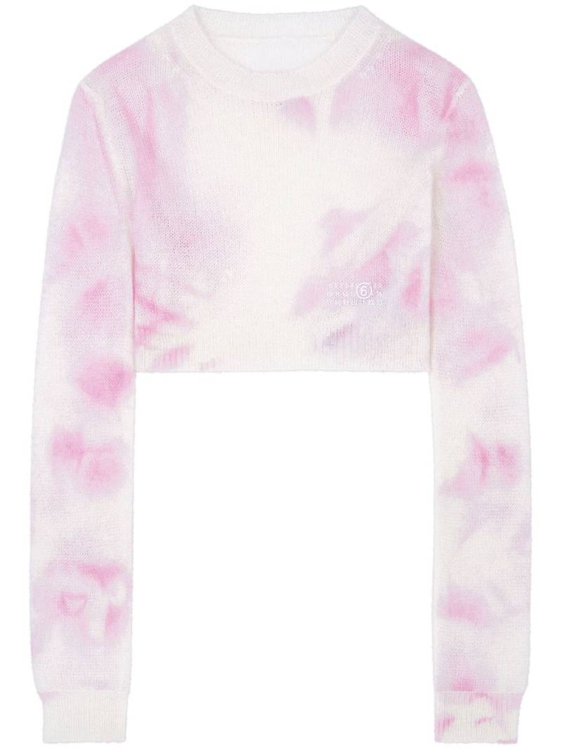 MM6 Maison Margiela tie-dye cropped jumper - Pink von MM6 Maison Margiela