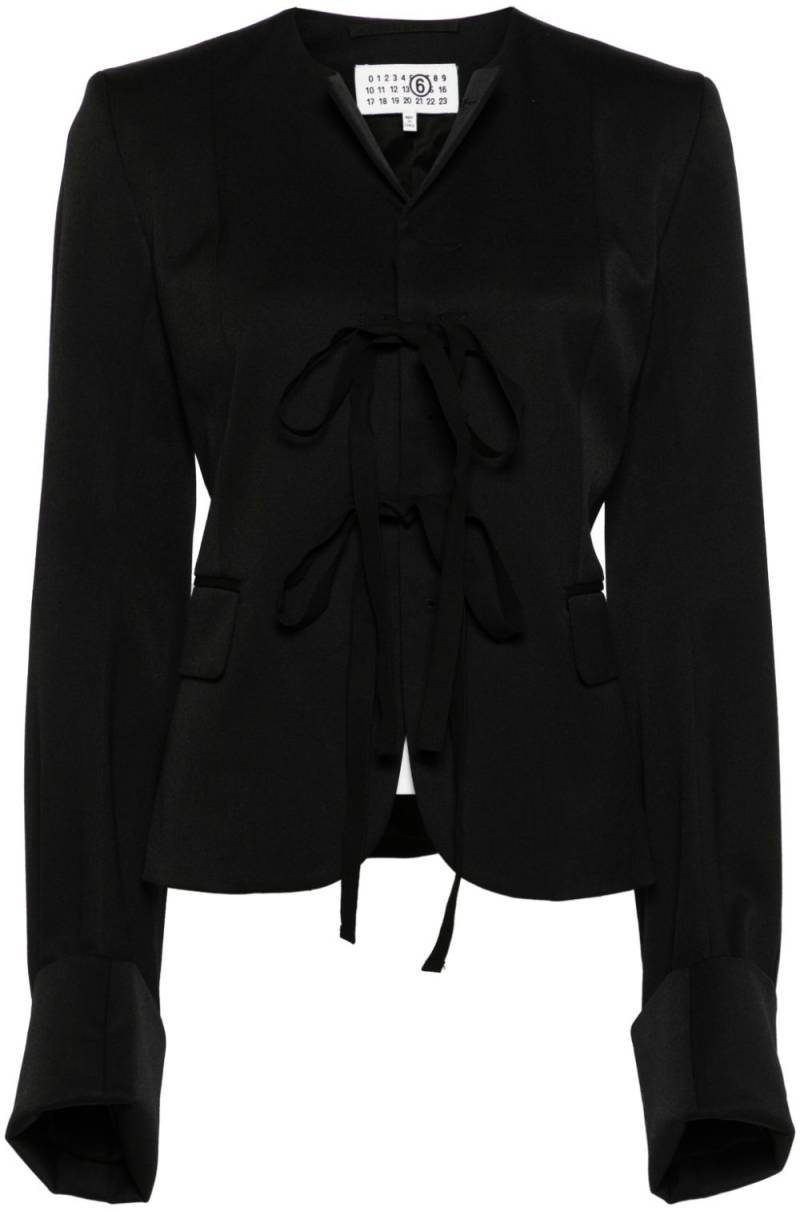 MM6 Maison Margiela tie-fastening crepe blazer - Black von MM6 Maison Margiela