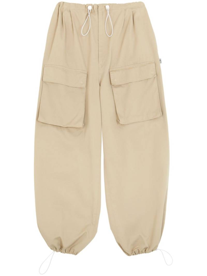 MM6 Maison Margiela wide-leg cargo cotton trousers - Neutrals von MM6 Maison Margiela