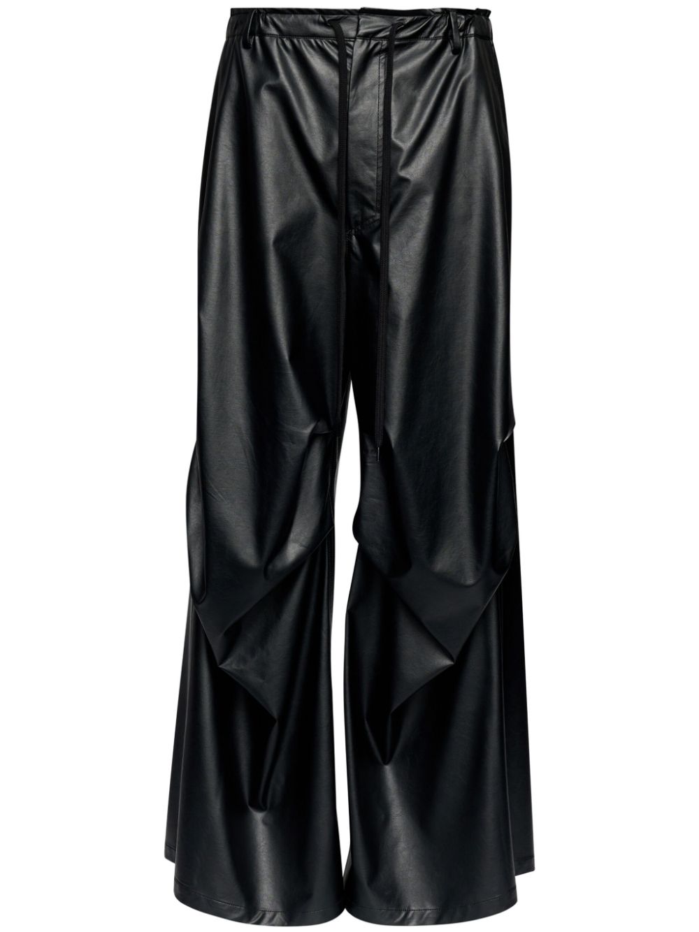 MM6 Maison Margiela wide-leg crinkled trousers - Black von MM6 Maison Margiela