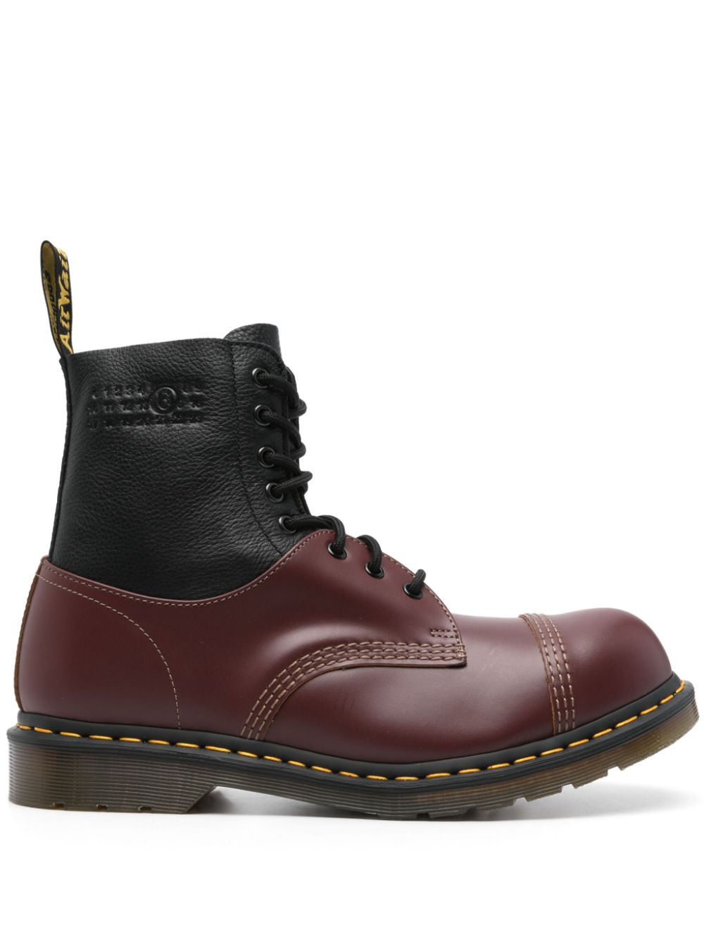 MM6 Maison Margiela x Dr. Martens colourblock ankle boots - Red von MM6 Maison Margiela