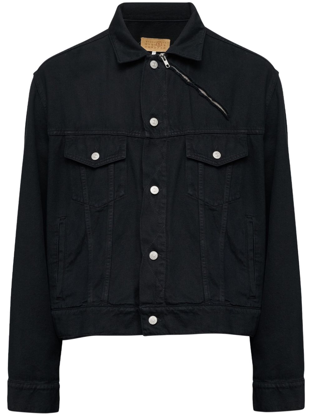 MM6 Maison Margiela zip-detail button-up denim jacket - Black von MM6 Maison Margiela