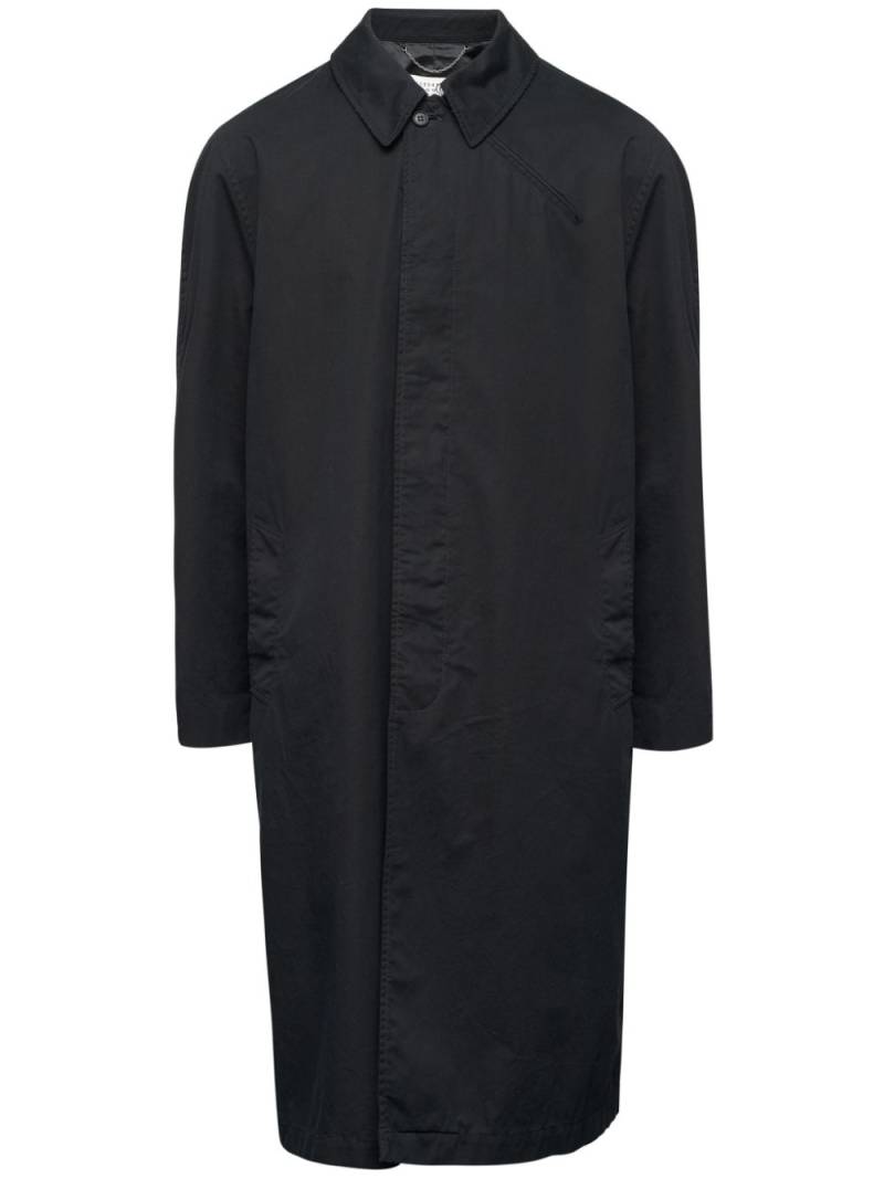 MM6 Maison Margiela zip-detail cotton trench coat - Black von MM6 Maison Margiela