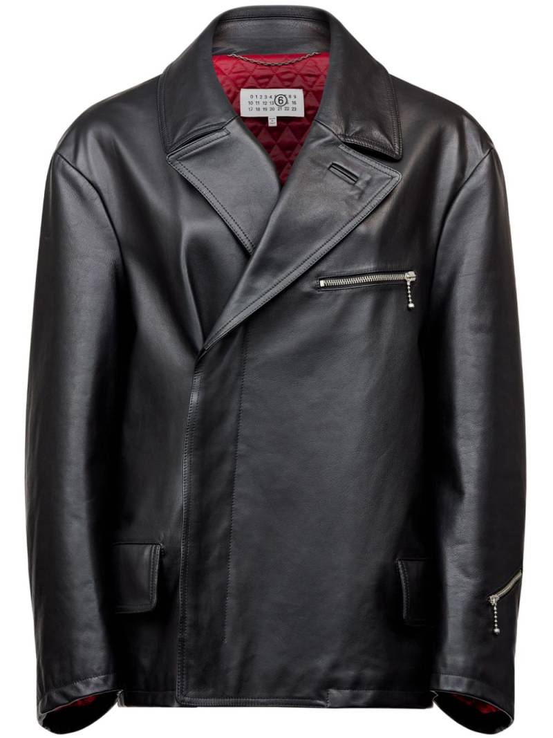 MM6 Maison Margiela zip-detailing leather jacket - Black von MM6 Maison Margiela