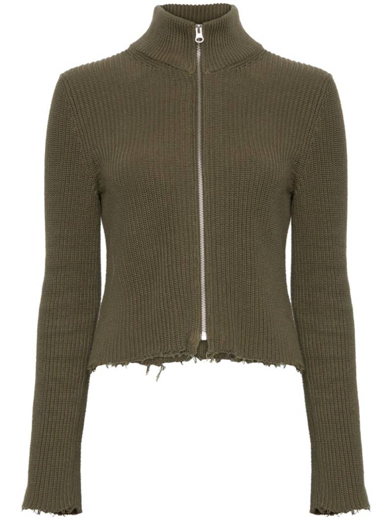 MM6 Maison Margiela zip-fastening high-neck cardigan - Green von MM6 Maison Margiela