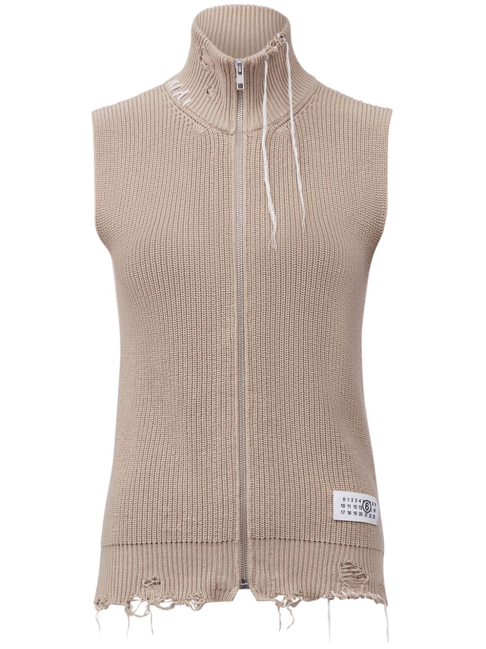 MM6 Maison Margiela zip-up knitted top - Neutrals von MM6 Maison Margiela