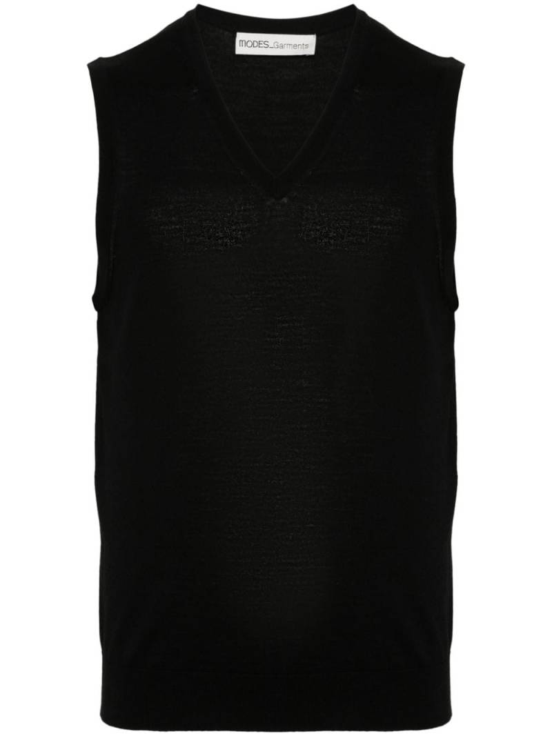 MODES GARMENTS sleeveless merino knitted vest - Black von MODES GARMENTS