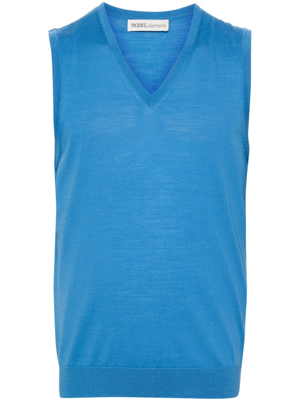 MODES GARMENTS sleeveless merino knitted vest - Blue von MODES GARMENTS