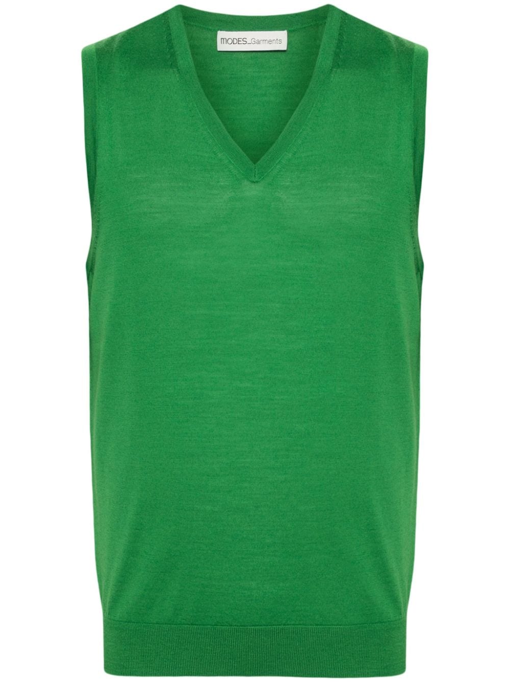 MODES GARMENTS sleeveless merino knitted vest - Green von MODES GARMENTS