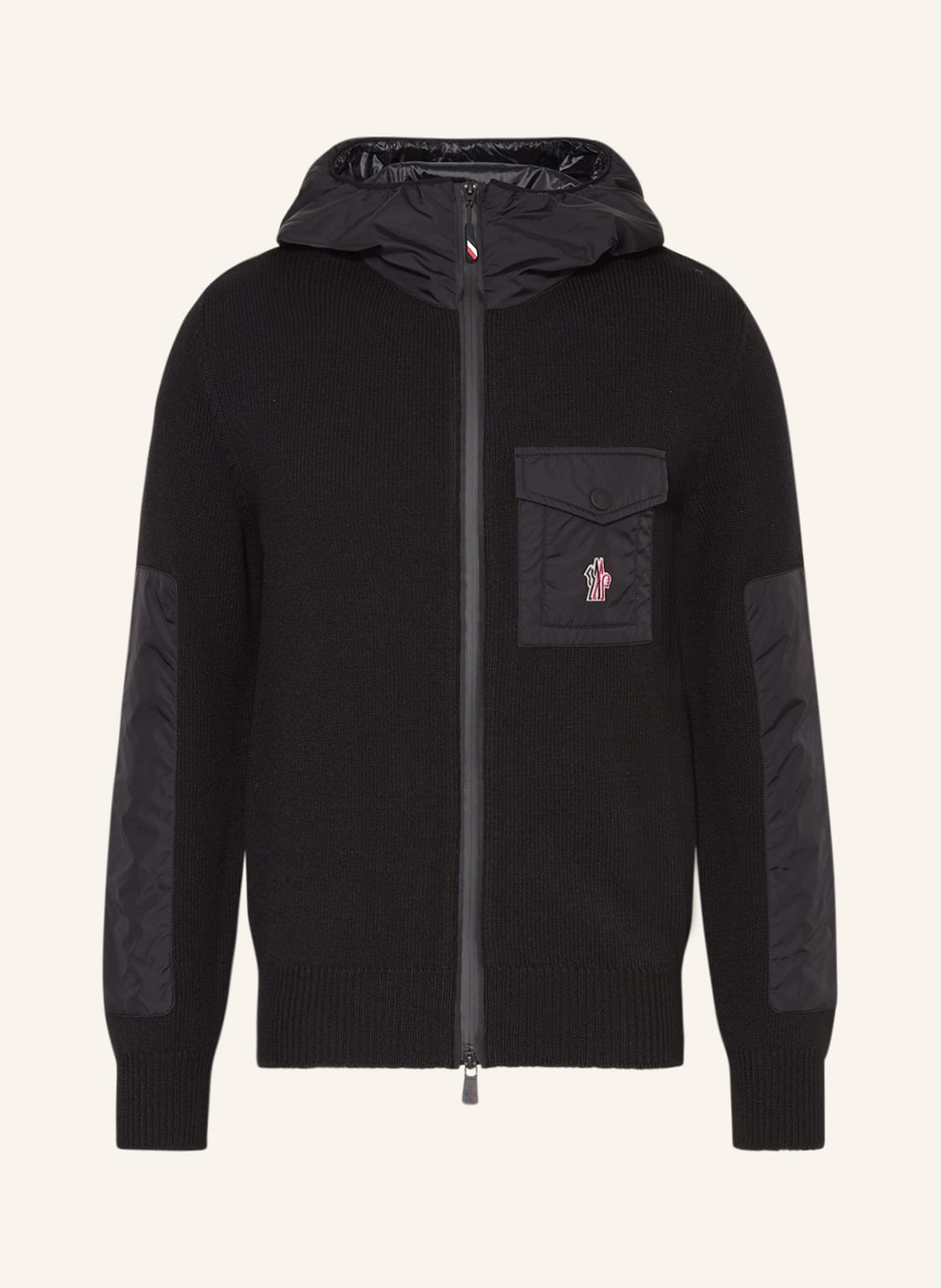 Moncler Grenoble Strickjacke Im Materialmix schwarz von MONCLER GRENOBLE