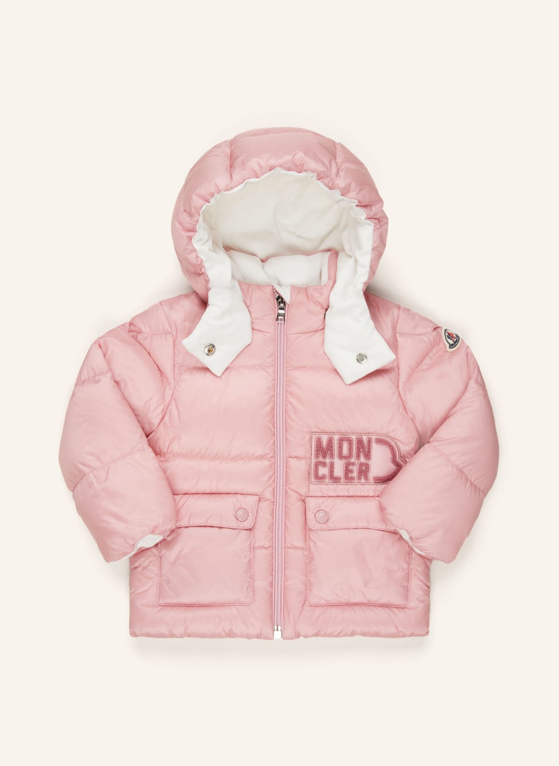 Moncler Enfant Daunenjacke Abbaye Mit Abnehmbarer Kapuze rosa von MONCLER enfant