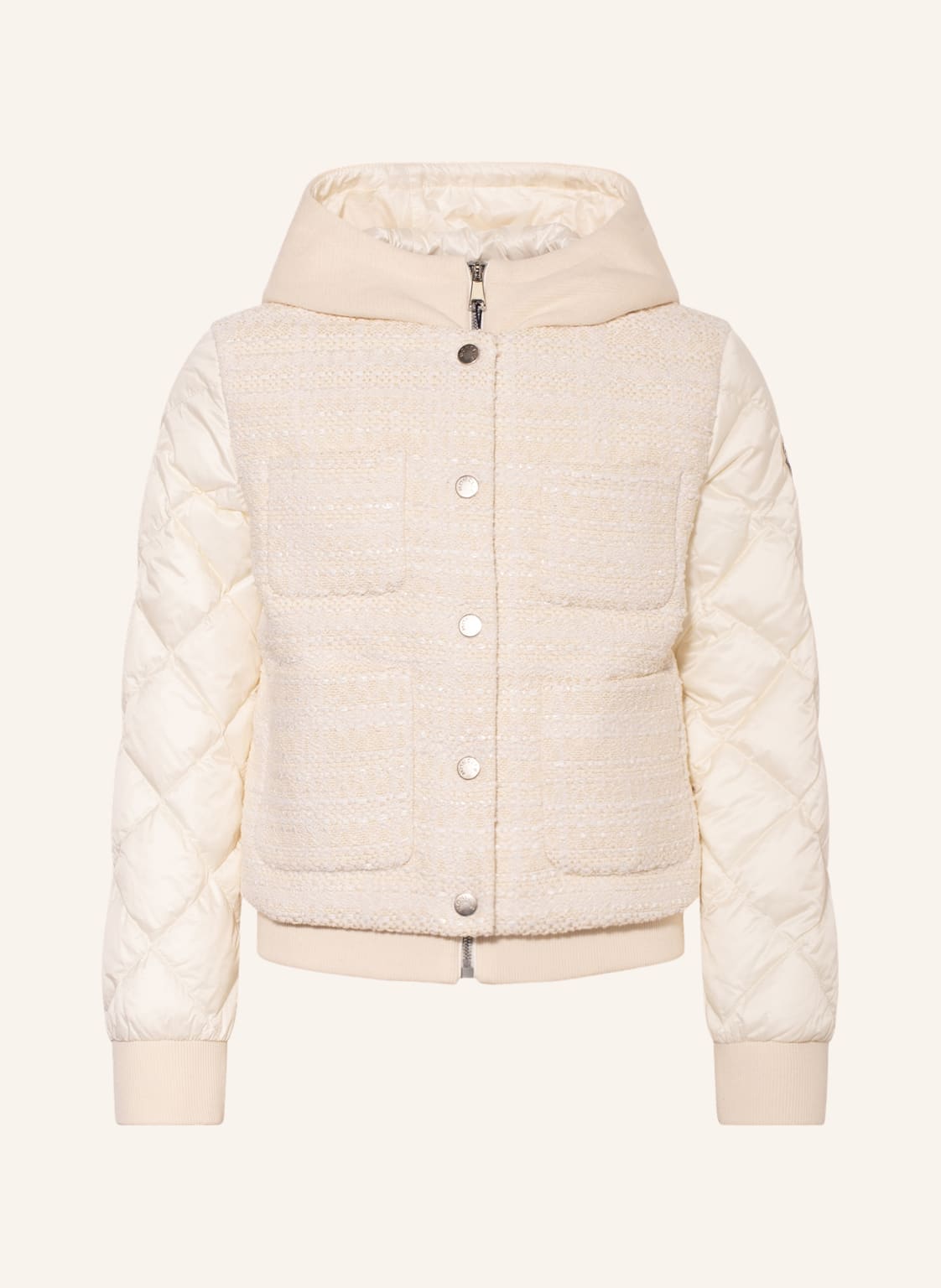 Moncler Enfant Daunenjacke Im Materialmix weiss von MONCLER enfant