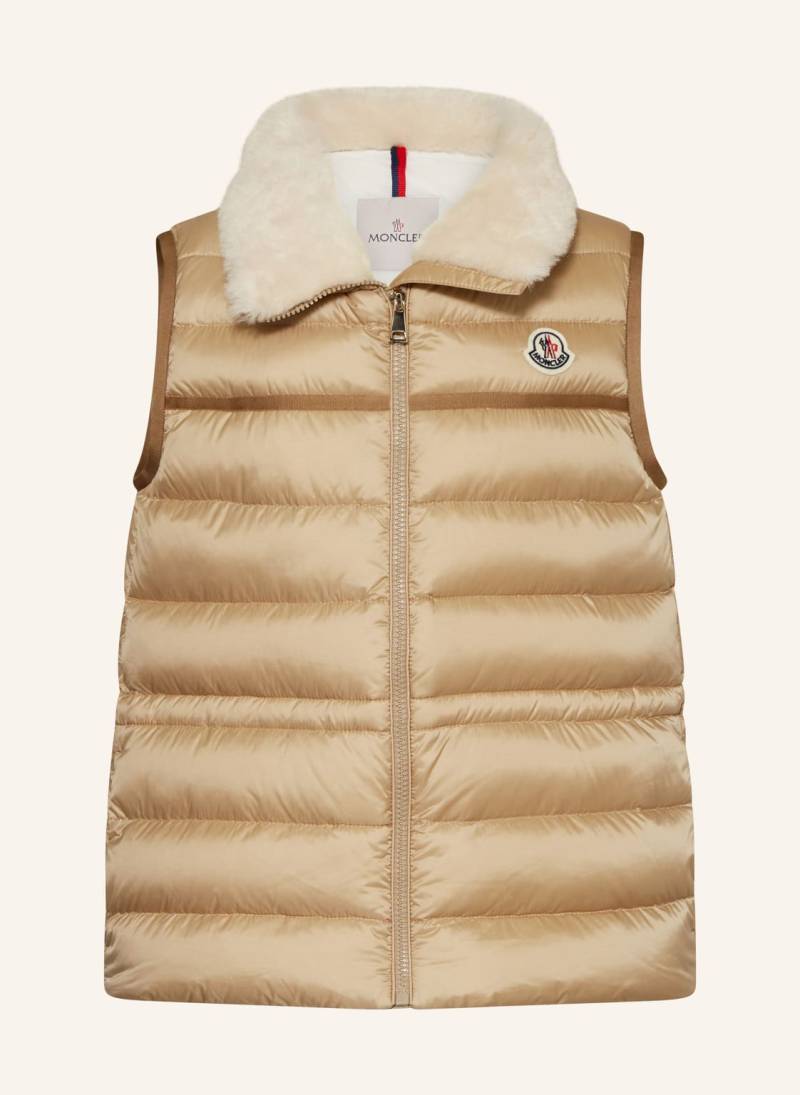 Moncler Enfant Daunenweste Elisheba Mit Kunstpelz beige von MONCLER enfant