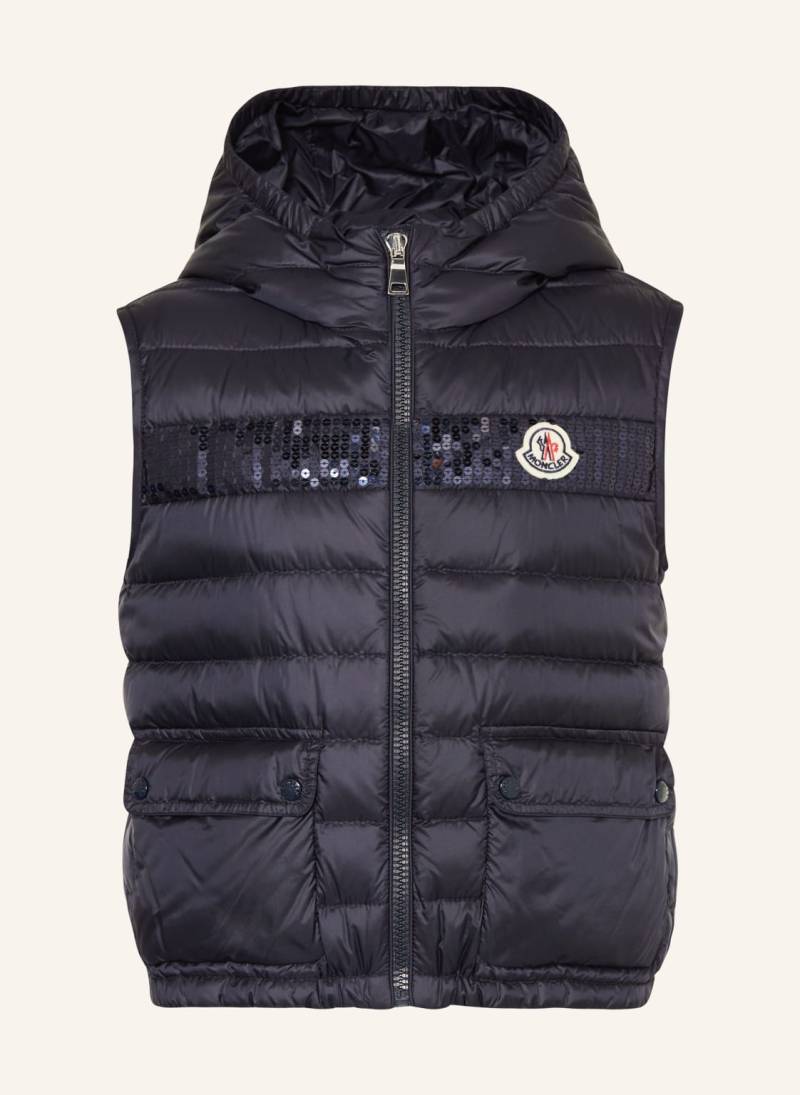 Moncler Enfant Daunenweste Mit Pailletten blau von MONCLER enfant