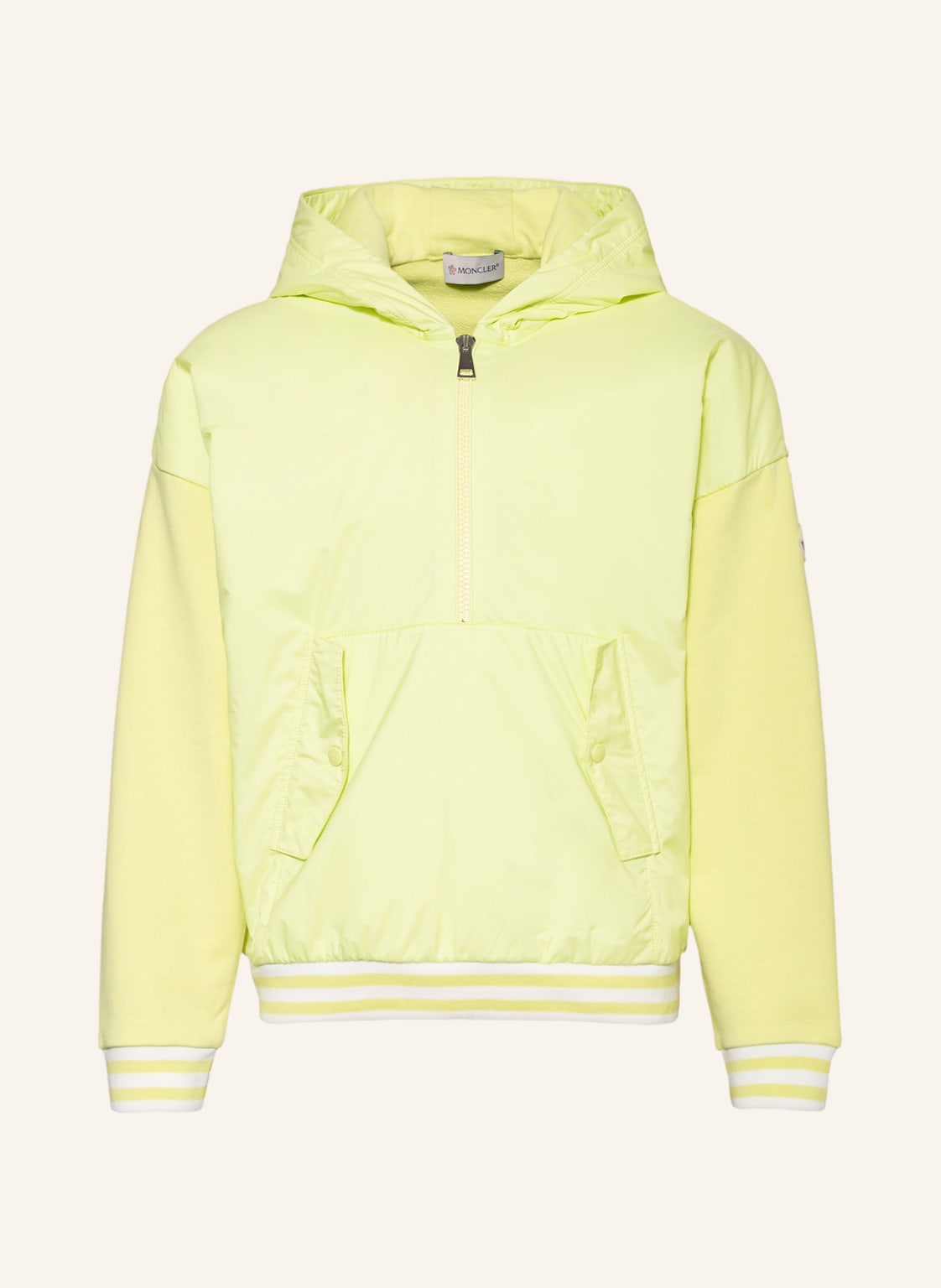 Moncler Enfant Hoodie Im Materialmix gelb Moncler Enfant Hoodie Im Materialmix gelb von MONCLER enfant
