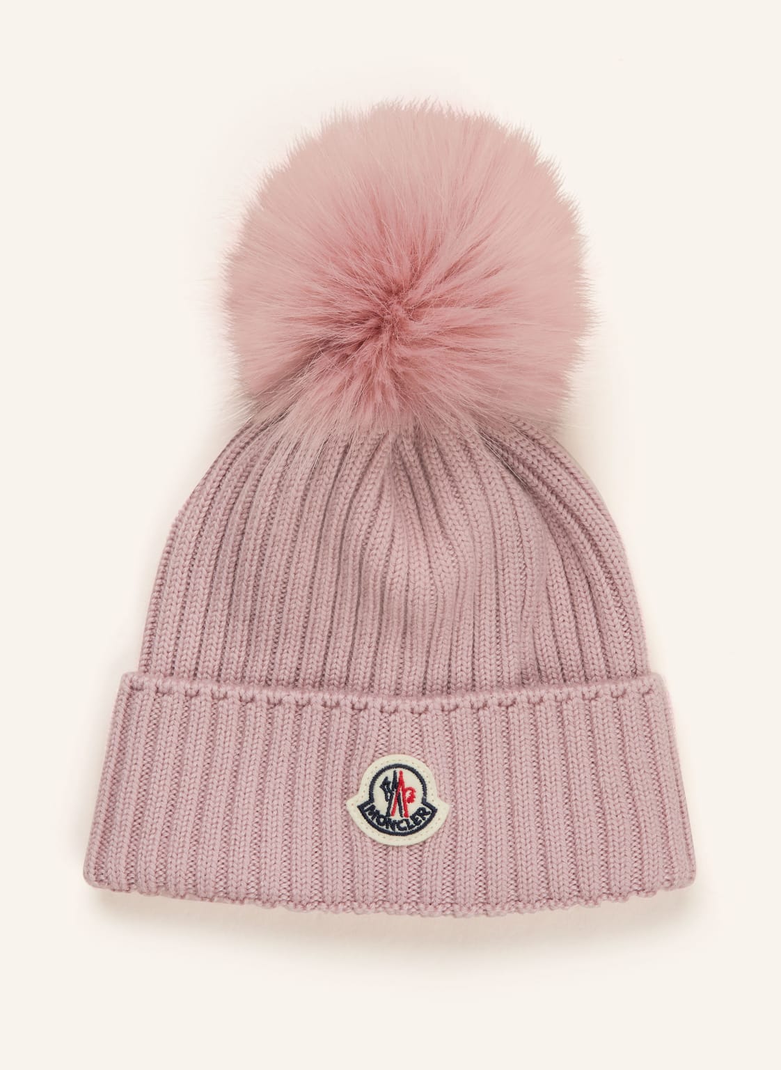 Moncler Enfant Mütze Mit Kunstpelz-Bommel rosa von MONCLER enfant