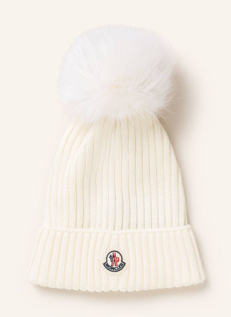 Moncler Enfant Mütze Mit Kunstpelzbommel beige von MONCLER enfant