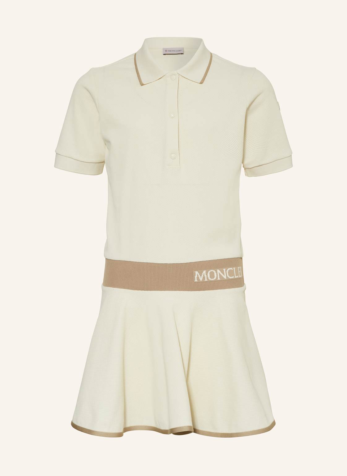 Moncler Enfant Piqué-Kleid weiss Moncler Enfant Piqué-Kleid weiss von MONCLER enfant