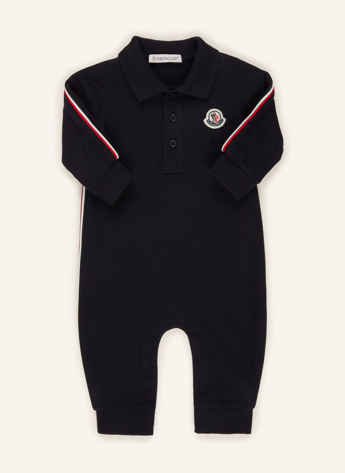 Moncler Enfant Piqué-Strampler blau Moncler Enfant Piqué-Strampler blau von MONCLER enfant