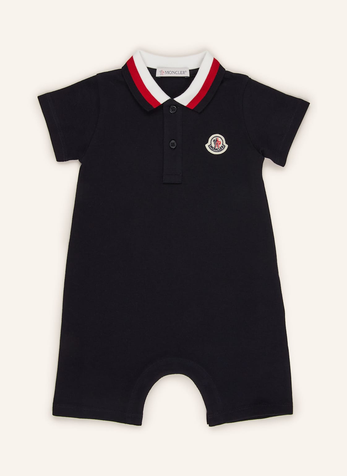 Moncler Enfant Piqué-Strampler blau Moncler Enfant Piqué-Strampler blau von MONCLER enfant