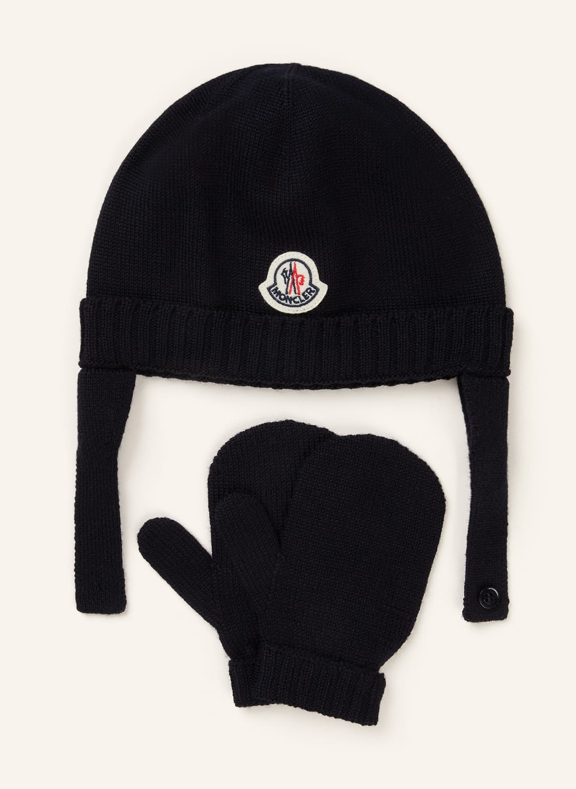 Moncler Enfant Set: Handschuhe Und Mütze blau von MONCLER enfant