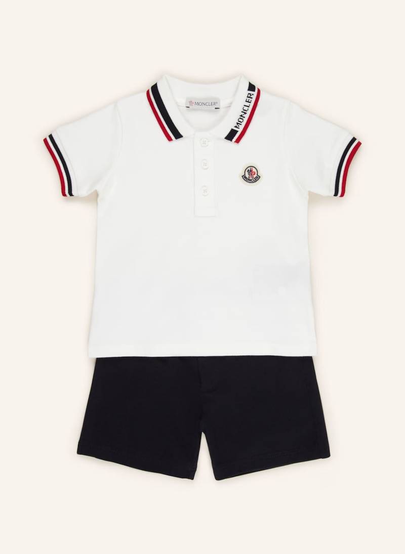 Moncler Enfant Set: Piqué-Poloshirt Und Shorts weiss von MONCLER enfant