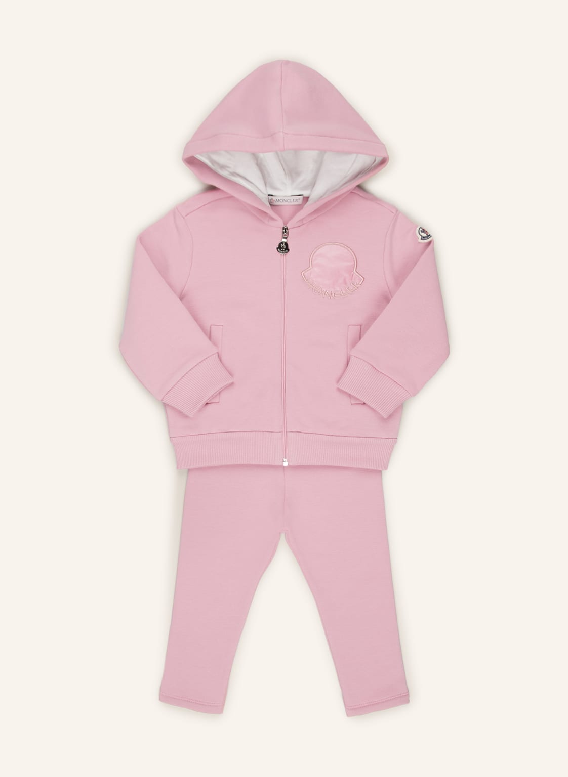 Moncler Enfant Set: Sweatjacke Und Leggings pink von MONCLER enfant