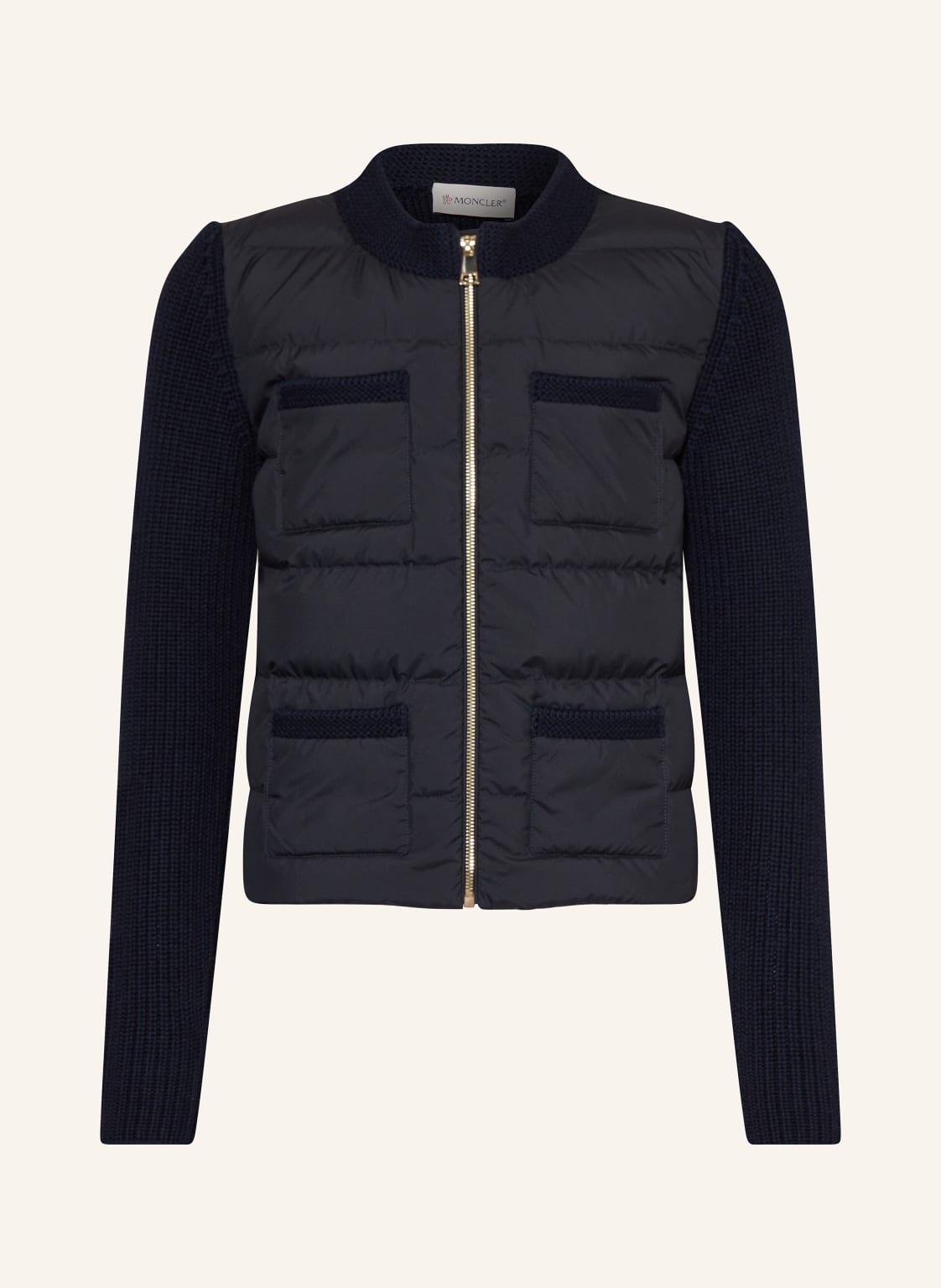 Moncler Enfant Strickjacke Im Materialmix blau Moncler Enfant Strickjacke Im Materialmix blau von MONCLER enfant