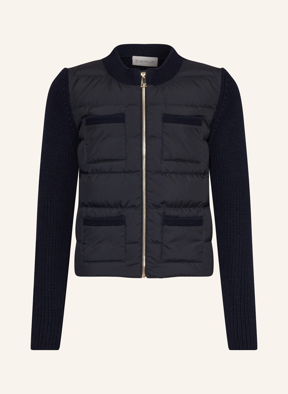 Moncler Enfant Strickjacke Im Materialmix blau von MONCLER enfant