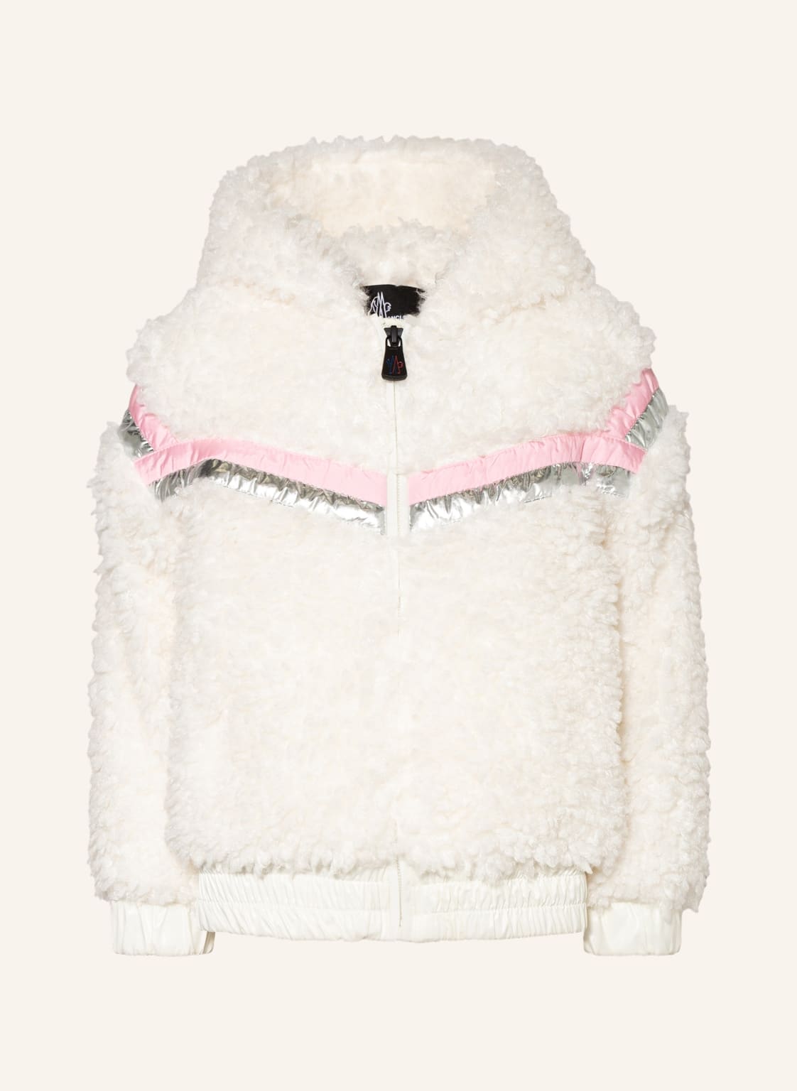 Moncler Enfant Teddyfell-Jacke weiss von MONCLER enfant