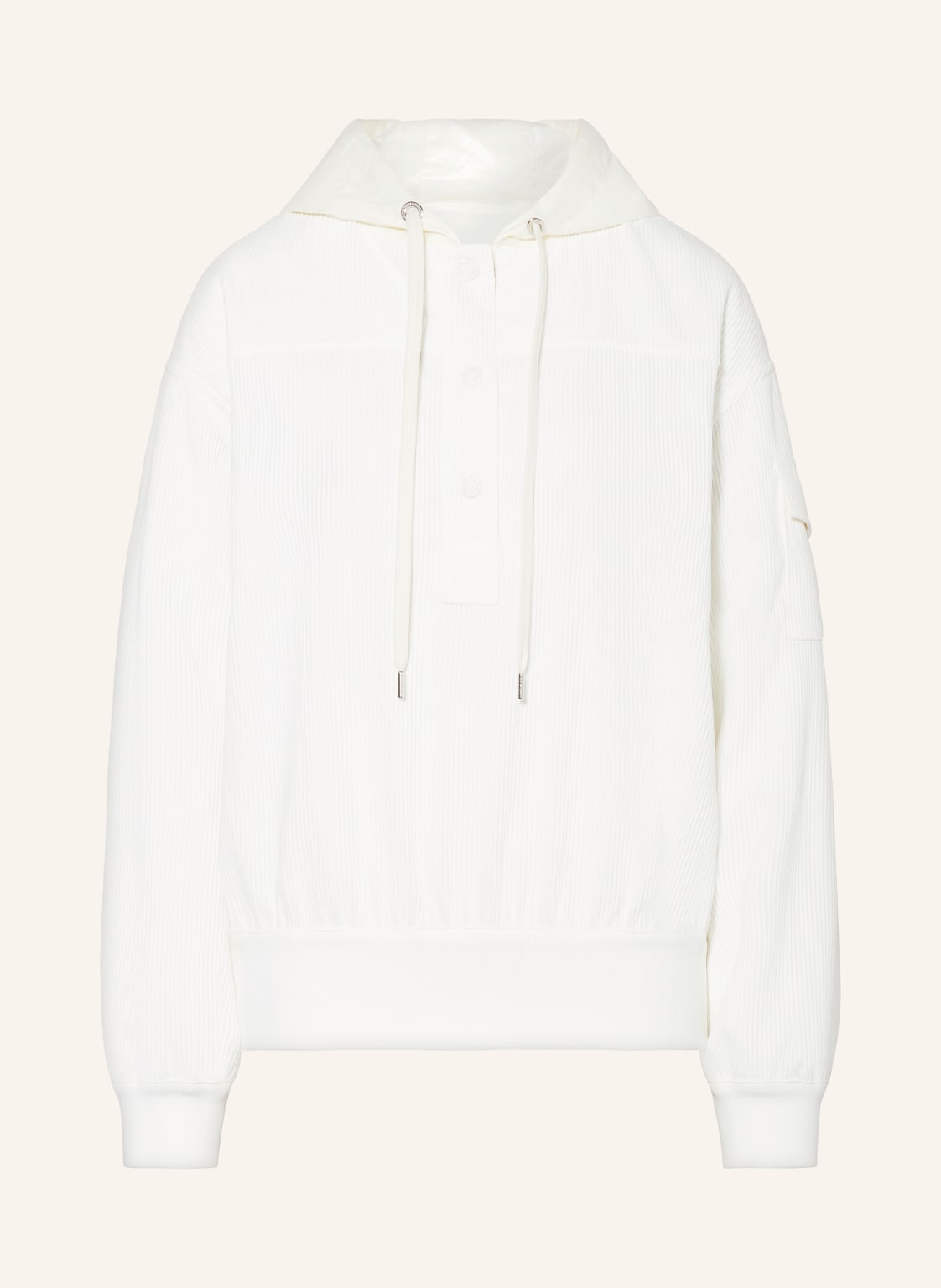 Moncler Cord-Hoodie Im Materialmix weiss von MONCLER