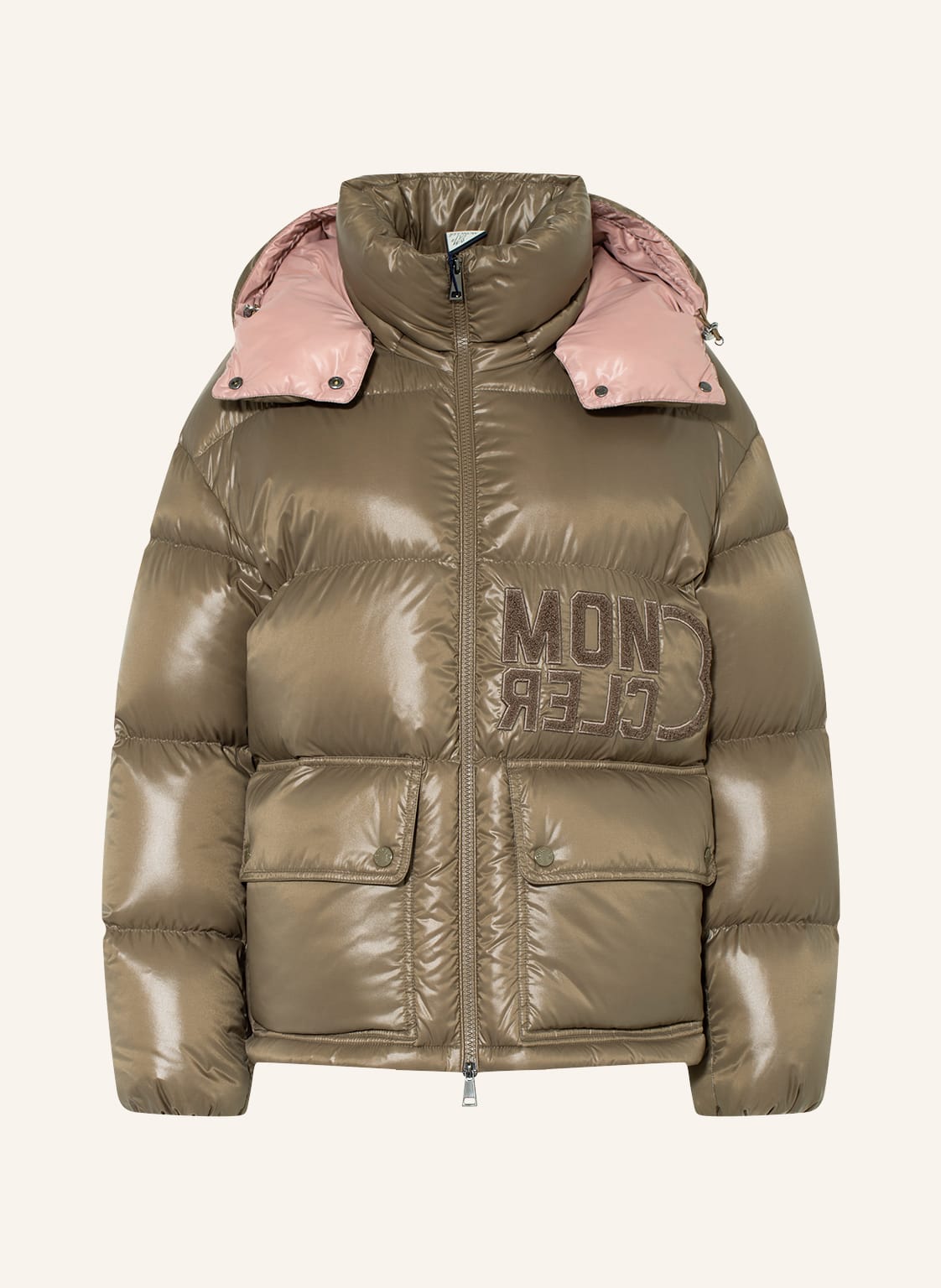 Moncler Daunenjacke Abbaye Mit Abnehmbarer Kapuze braun von MONCLER