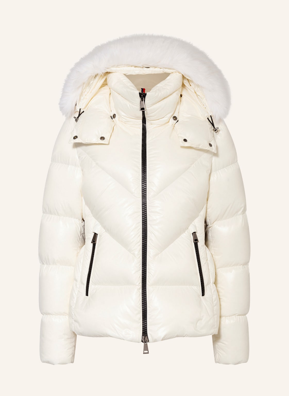 Moncler Daunenjacke Celac Mit Abnehmbarem Kunstpelz weiss von MONCLER