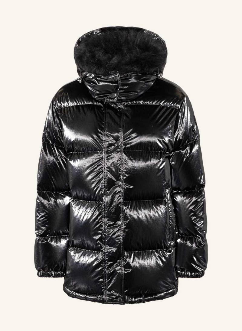 Moncler Daunenjacke Hanau Mit Abnehmbarer Kapuze Und Kunstfell schwarz von MONCLER