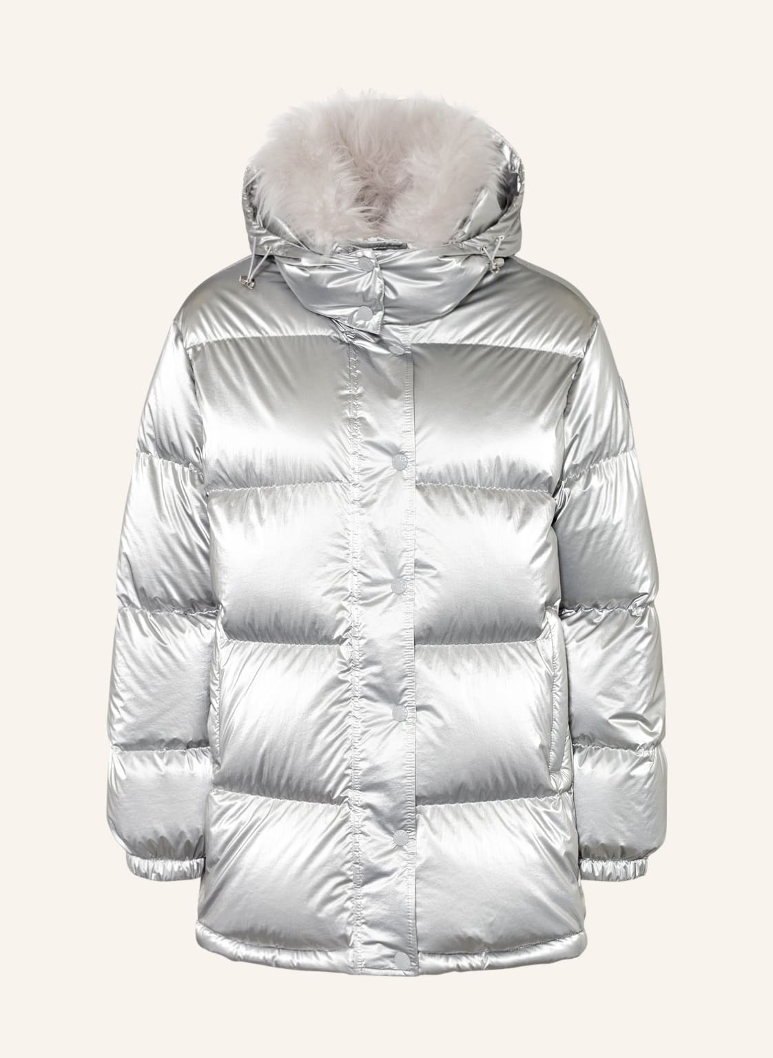 Moncler Daunenjacke Hanau Mit Abnehmbarer Kapuze Und Kunstfell silber von MONCLER