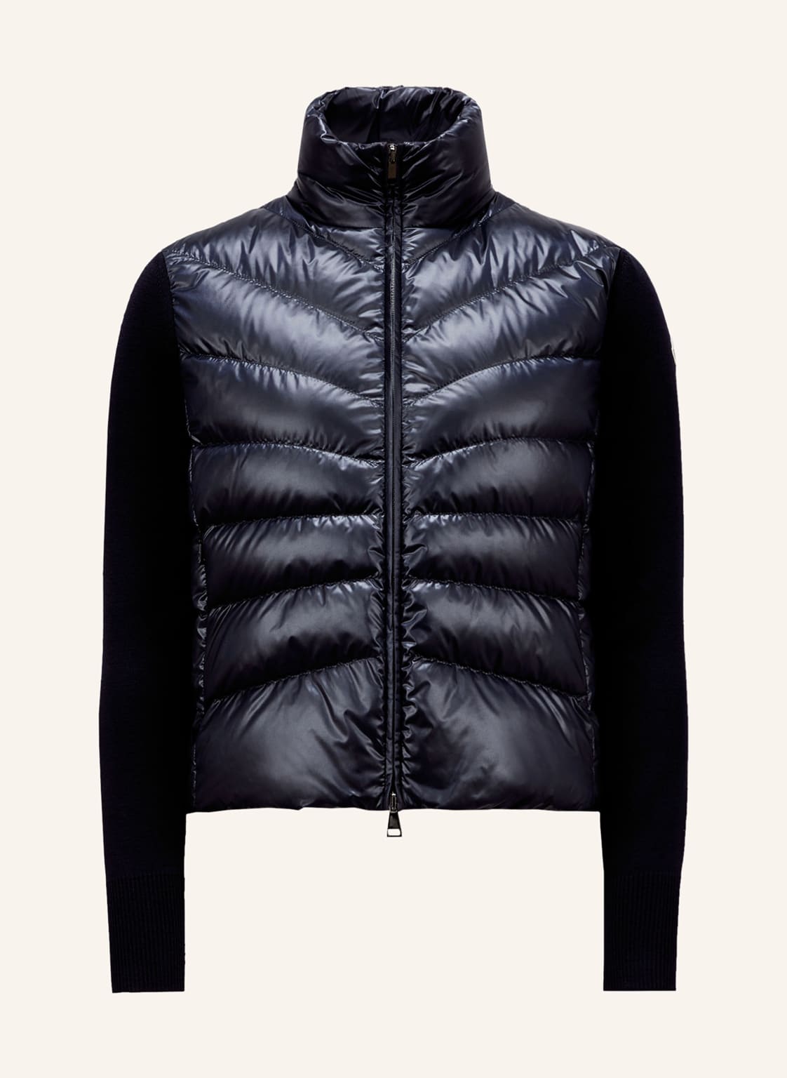 Moncler Daunenjacke Im Materialmix blau von MONCLER