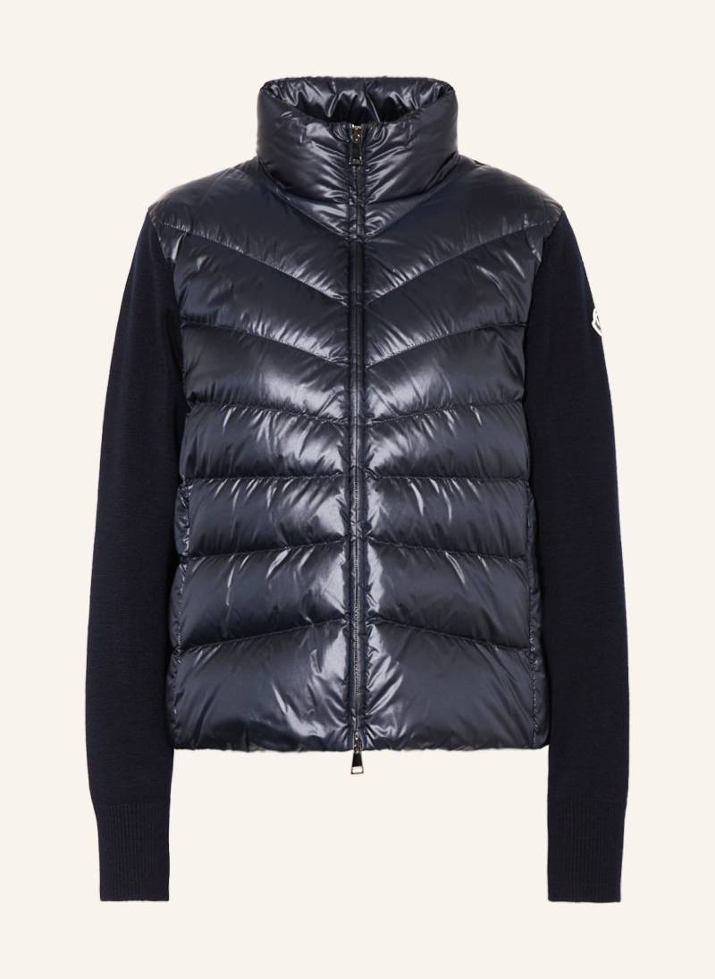 Moncler Daunenjacke Im Materialmix blau von MONCLER